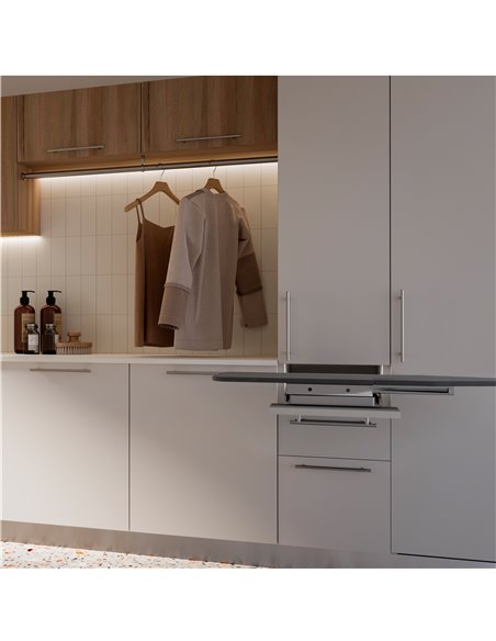 Emuca Lote de 10 tiradores para mueble Orlando, L178mm, intereje 128mm, Acero, Níquel satinado