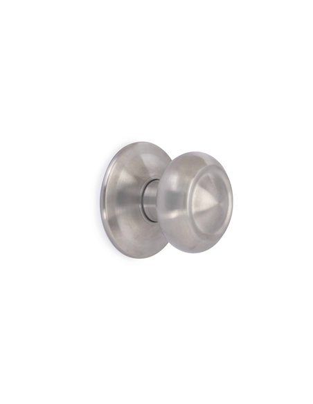 Emuca  Pomo para puerta de entrada, Modelo Fedora, Tirador Ø70mm para puerta principal, Acero inoxidable, Níquel satinado