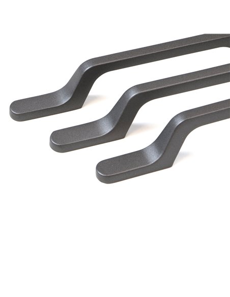 Emuca Lote de 5 tiradores para mueble Osaka, L192mm, intereje 128mm, Aluminio, Gris oscuro