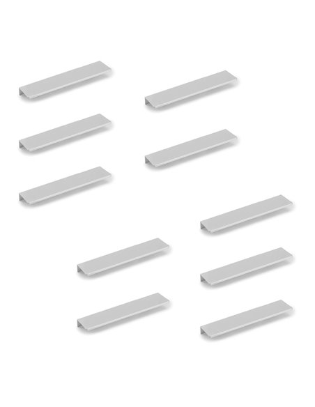 Emuca Lote de 10 tiradores para mueble Setubal, L198mm, intereje 128mm, Aluminio, Anodizado mate