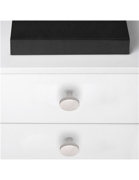 Emuca Lote de 10 pomos para mueble Uppsala, diámetro 30mm, Aluminio, Anodizado inox