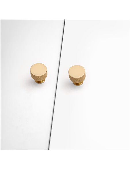 Emuca Lote de 10 pomos para mueble Argos, diámetro 30mm, Aluminio, Oro