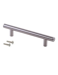Emuca Möbelgriff, D. 12 mm, Achsabstand 384 mm, Stahl, Satiniert vernickelt