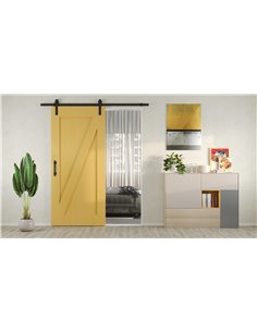 Emuca Tirador para puertas correderas colgadas de madera Pasadena, Longitud 240 mm, Intereje 180 mm, Acero, Negro texturizado 2