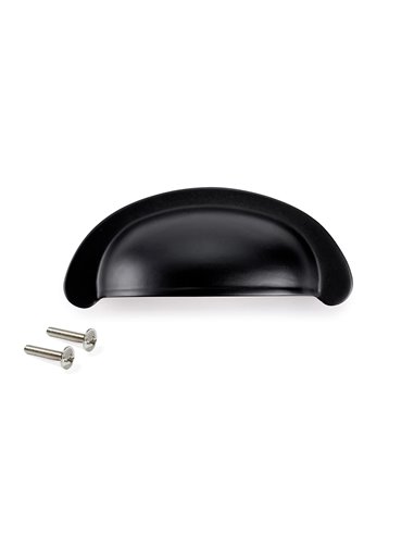 Emuca Tirador para mueble Marrakech, L77mm, intereje 64mm, Zamak, Pintado negro
