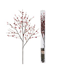 LED decorative branch of red berries 0.8M warm light 2