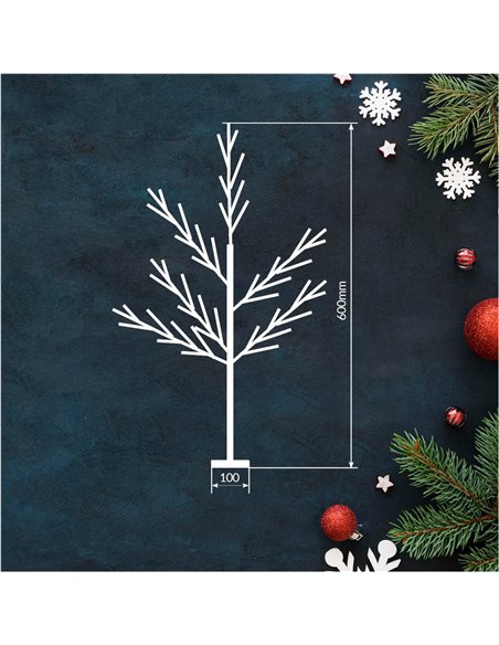 Árvore decorativa LED Cumia 60cm 3xAA Dourado