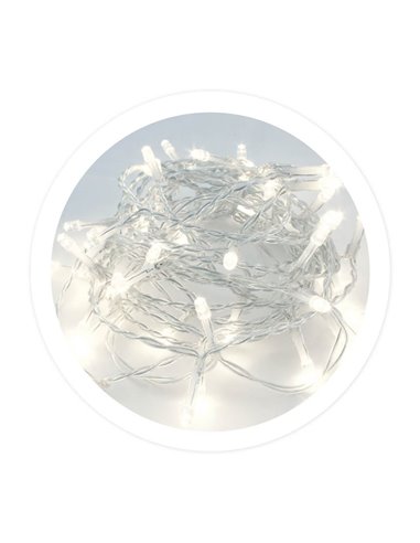 LED-Drahtgirlande 4,9 m, 8 Funktionen, kaltes Licht