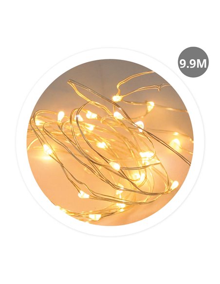 Ghirlanda di filo LED 9,9M 8 funzioni Luce calda