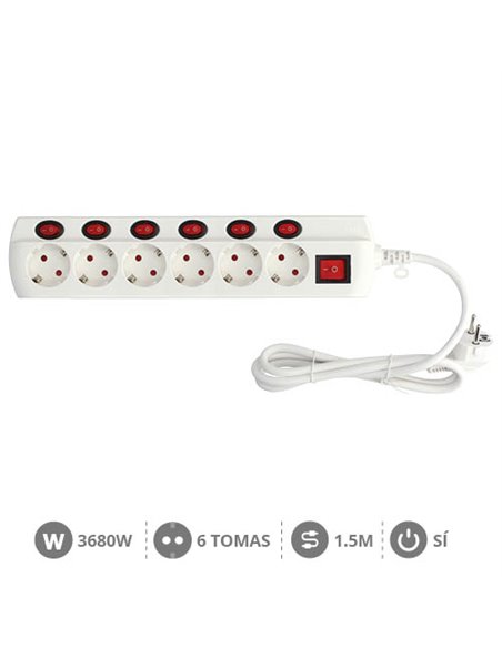 Base multiple 6T avec multi-interrupteur (3x1,5mm) 1,5M