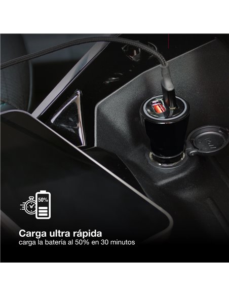 Carregador de carro USB C + A QC 3.0