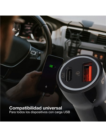 Carregador de carro USB C + A QC 3.0