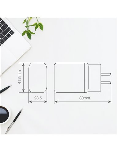 Caricabatterie GaN USB C+A