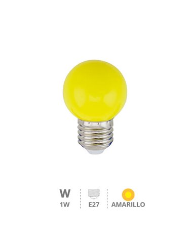 Lampadina LED sferica 1W E27 Giallo