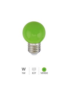 Lâmpada LED esférica 1W E27 Verde 2