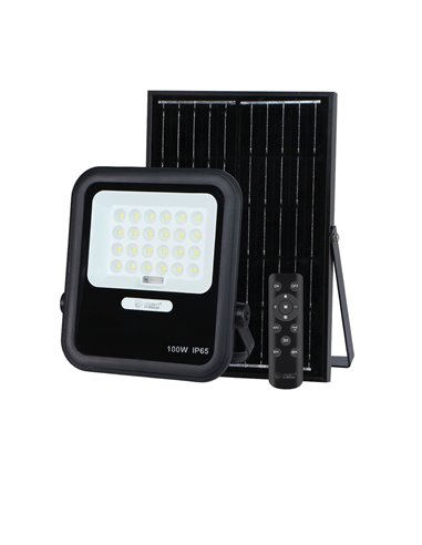 Miloha Projecteur solaire LED 6W 6500K IP65 Noir