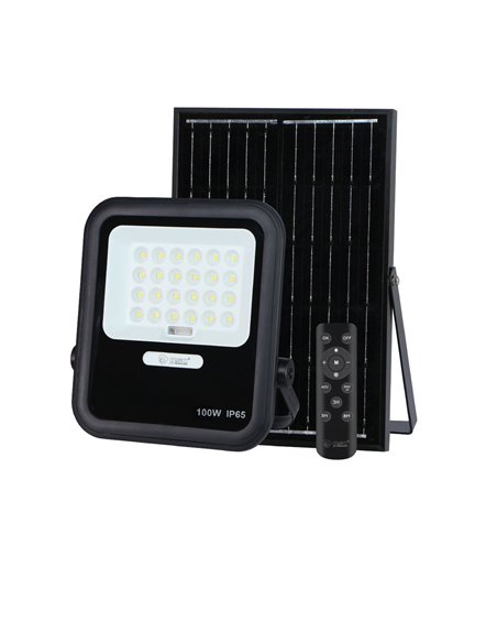 Miloha Projecteur solaire LED 6W 6500K IP65 Noir