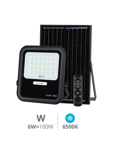 Miloha Projecteur solaire LED 6W 6500K IP65 Noir