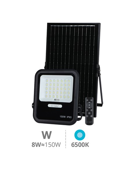 Miloha Projetor solar LED 8W 6500K IP65 Preto