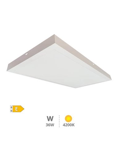 Panel superficie LED rectangular Kisongo 90x30cm 36W 4200K Blanco