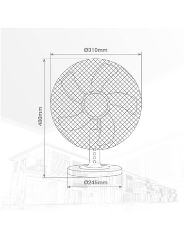Ventilateur de table Macomia Ø31cm 35W Noir