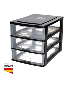 Storage chest of drawers with 3 drawers Black 2