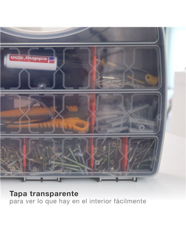 Tool organizer box with 22 compartments