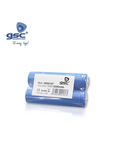 Pack 2 unidades pila Recargable 18650 2200mAh GSC