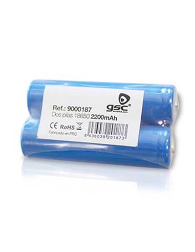 Pack 2 unidades pila Recargable 18650 2200mAh GSC