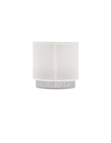 Pantalla Lámpara Kenya E14 Blanca/Gris (Ø14x12x14cm)