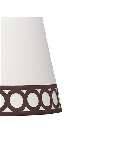 Pantalla Sobremesa Dalia E14 Beige/Marrón.Ø25x20x15cm)