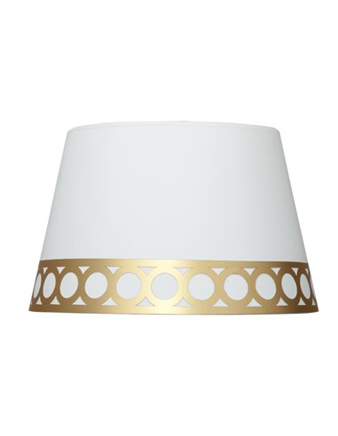 Pantalla Lámpara Dalia E14 Blanca/Oro (Ø15x12x13cm)