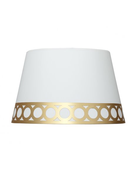 Pantalla Lámpara Dalia E14 Blanca/Oro (Ø15x12x13cm)