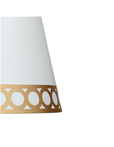 Pantalla Lámpara Dalia E14 Blanca/Oro (Ø15x12x13cm)
