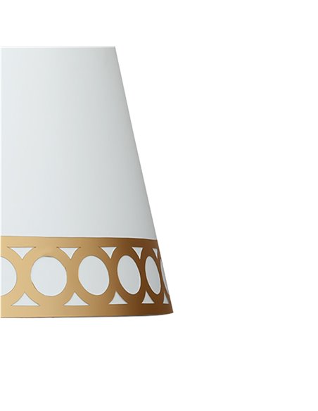 Pantalla Lámpara Dalia E14 Blanca/Oro (Ø15x12x13cm)