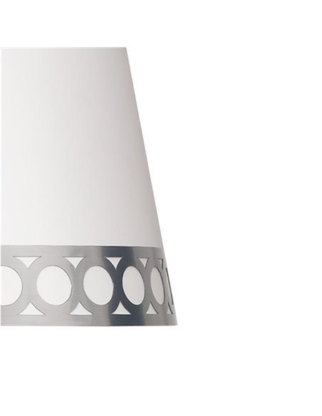 Pantalla Sobremesa Dalia E14 Blanca/Plata (Ø25x20x15cm)