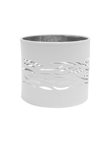 Pantalla Sobremesa Niebla Blanco-Plata 1xE14 (Ø17x17x15cm)