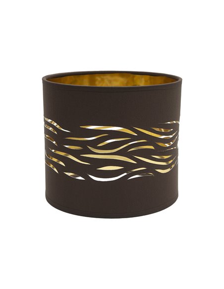 Pantalla Sobremesa Niebla Marrón-Oro 1xE14 (Ø17x17x15cm)