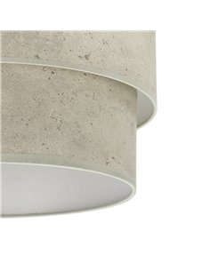 Pantalla Sobremesa Doble Smile Cemento Gris E14 (18x16x16cm) 2