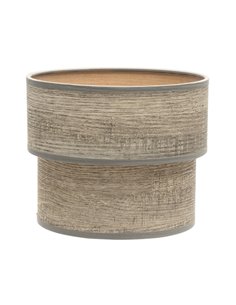 Pantalla Sobremesa Doble Smile Madera Gris E14 (18x16x16cm)