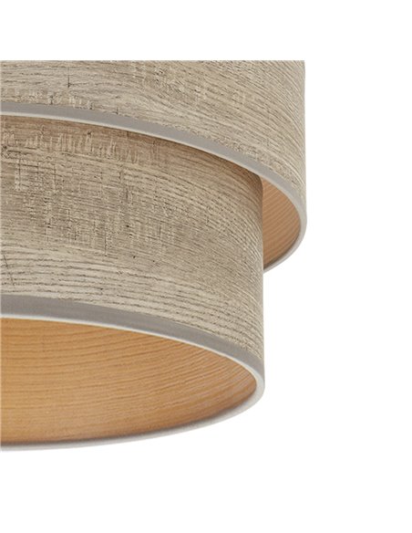 Pantalla Sobremesa Doble Smile Madera Gris E14 (18x16x16cm)