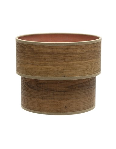 Pantalla Sobremesa Doble Smile Madera Oscura E14 (18x16x16cm)
