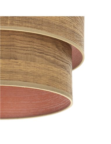 Pantalla Sobremesa Doble Smile Madera Oscura E14 (18x16x16cm)