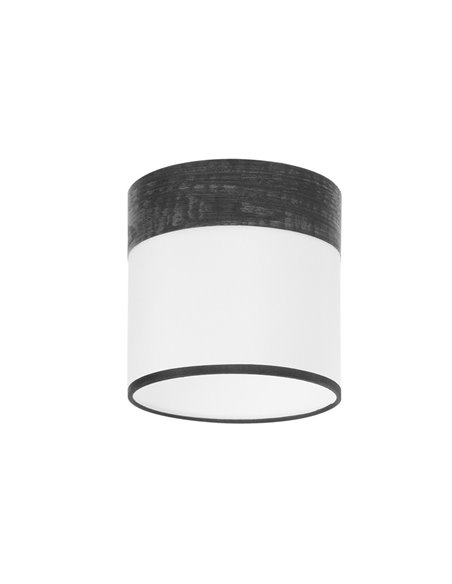 Pantalla Lámpara Cloe Blanca/Madera Negra E14 (Ø14x14x14cm)