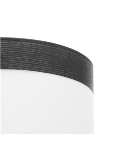 Pantalla Lámpara Cloe Blanca/Madera Negra E14 (Ø14x14x14cm) 2