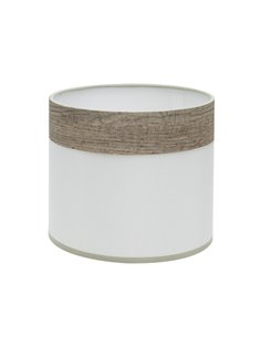 Pantalla Sobremesa Cloe Blanca/Madera Gris E14 (Ø17x17x14cm)