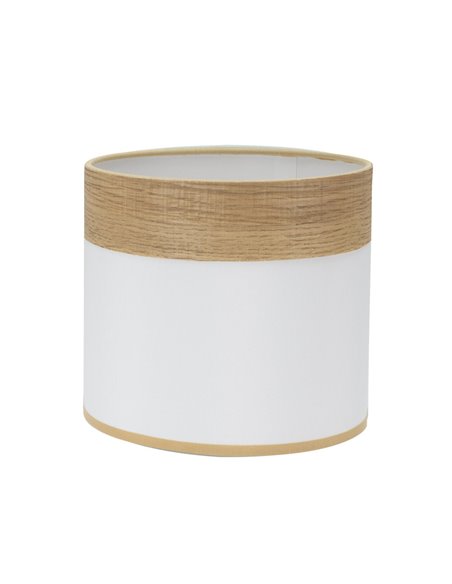 Pantalla Sobremesa Cloe Blanca/Madera Clara E14 (Ø17x17x14cm)