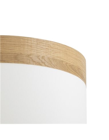 Pantalla Sobremesa Cloe Blanca/Madera Clara E14 (Ø17x17x14cm)
