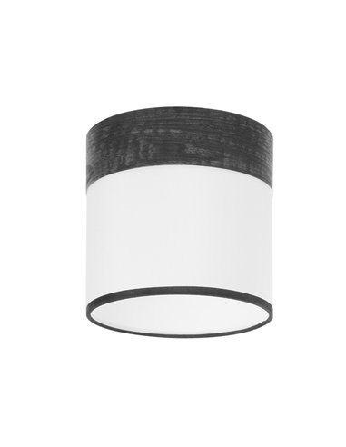 Pantalla Regleta/Plafón Cloe Blanca/Madera Negra E27 (Ø16x16x16cm)