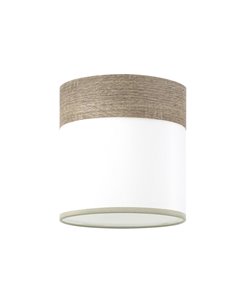 Pantalla Regleta/Plafón Cloe Blanca/Madera Gris E27 (Ø16x16x16cm)